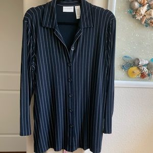 LIZ CLAIBORNE STRIPED BLOUSE SZ L